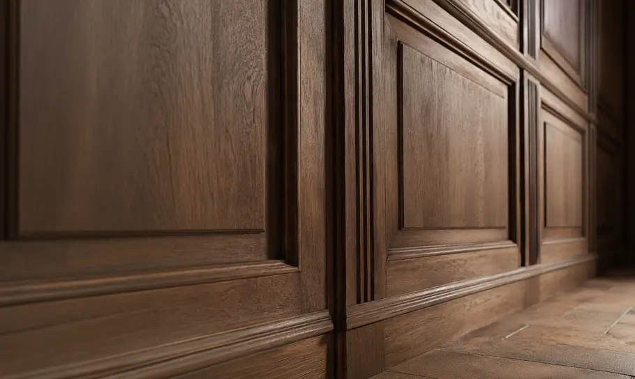 Boiseries à panneaux moulurés en enfilade